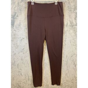 IMAN Global Chic Brown Perfect Ponte‎ Slimming Stretch Knit Legging Pants Size L